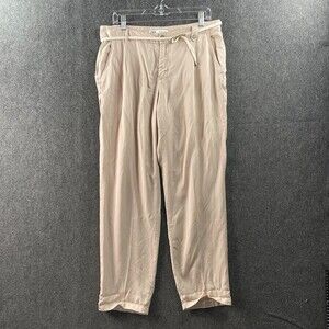Zara Basic Lightweight Ankle Pants Blush Nude Straight Leg Size 40 EU 8 US EUC